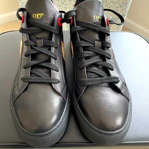 OPP France Men’s Black Hi-Top Sneakers size 8 NWOB